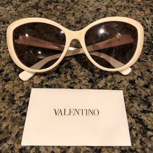 NEW! Valentino Women's Cat Eye Ivory Sunglasses
